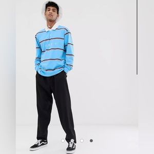 Men’s Obey brand stripped polo long sleeve
